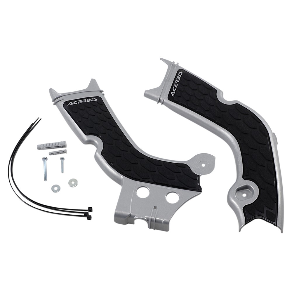 Acerbis X-Grip Frame Guards - Silver/Black - 2736331015
