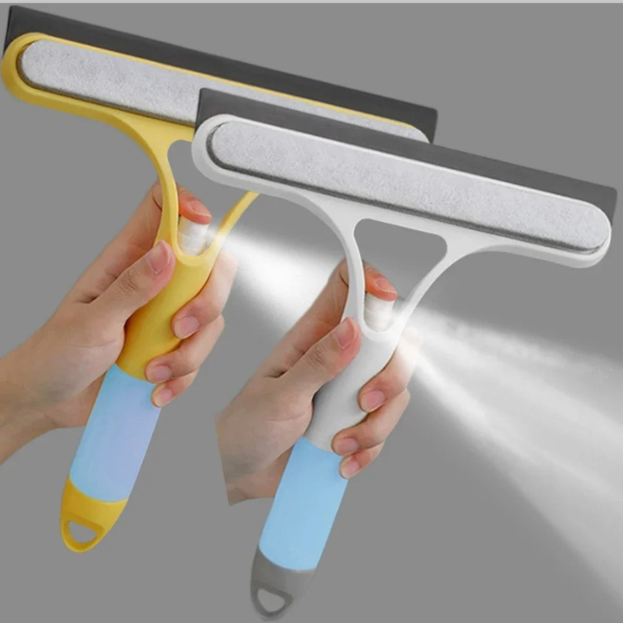 1pcs Multi-Function Window Cleaning Squeegee with Spray Bottle & Microfiber Pad