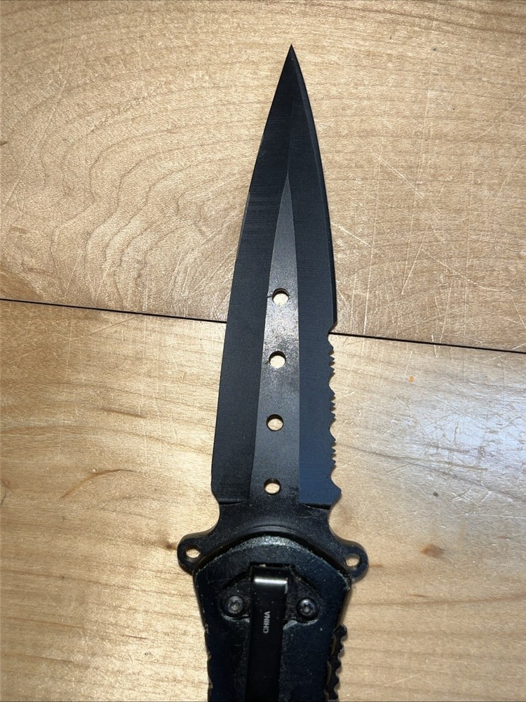 US MARINE Semper Fi ASSISTED BLADE SPEAR POINT KNIFE LED Flashlight