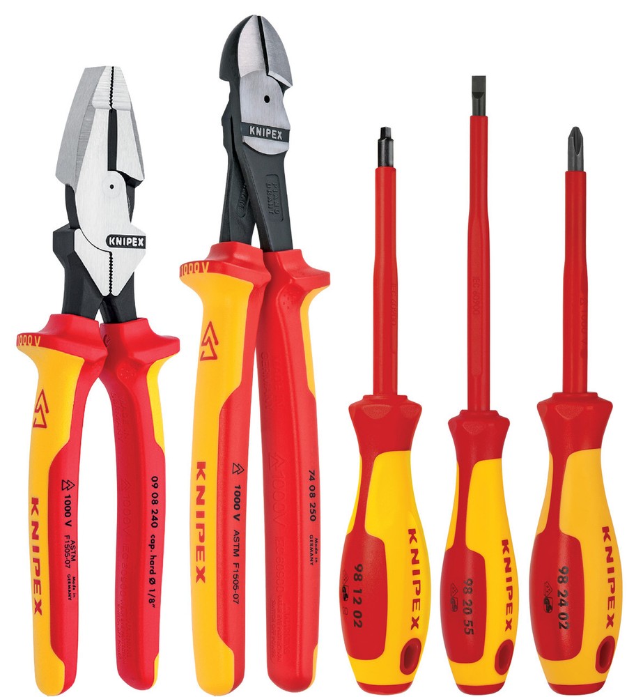Knipex 9K 98 98 22 US, 5 Pc Pliers/Screwdriver Tool Set, 1000V Insulated