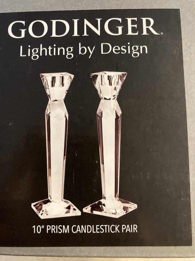 Godinger 10” Crystal candlesticks
