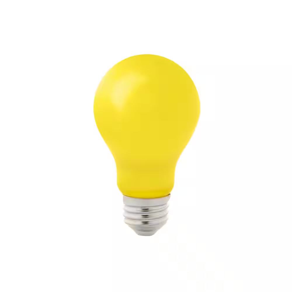 60-Watt Equivalent A19 Outdoor Bug Light Yellow LED Light Bulb (1-Pack)
