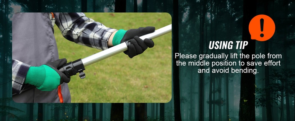 Manual Pole Saw Extendable Tree Pruner Sharp Steel Blade for Branches Trimming