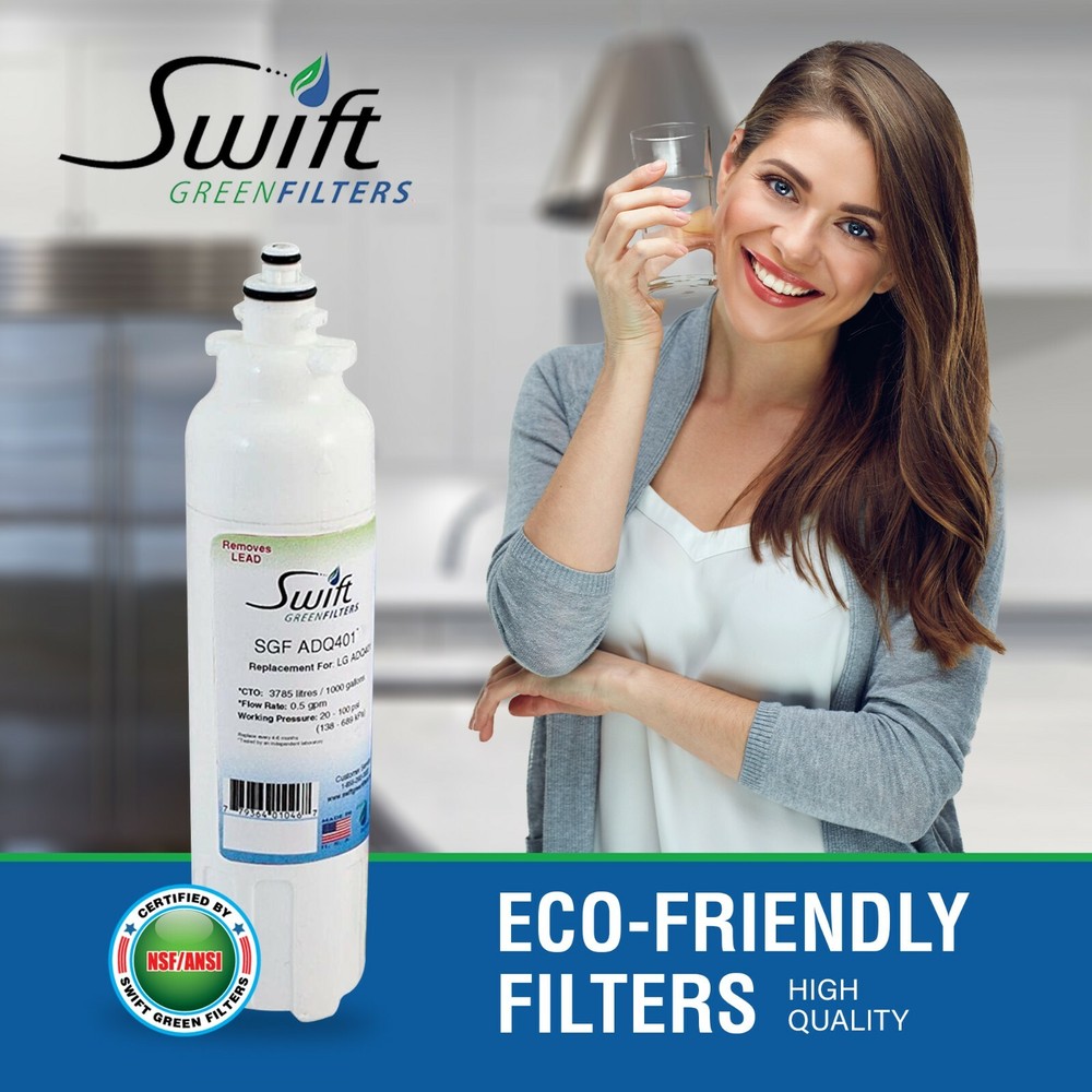Swift Green SGF-ADQ401 Fits for LG LT800P, ADQ73613401 water filter (2 Pack)