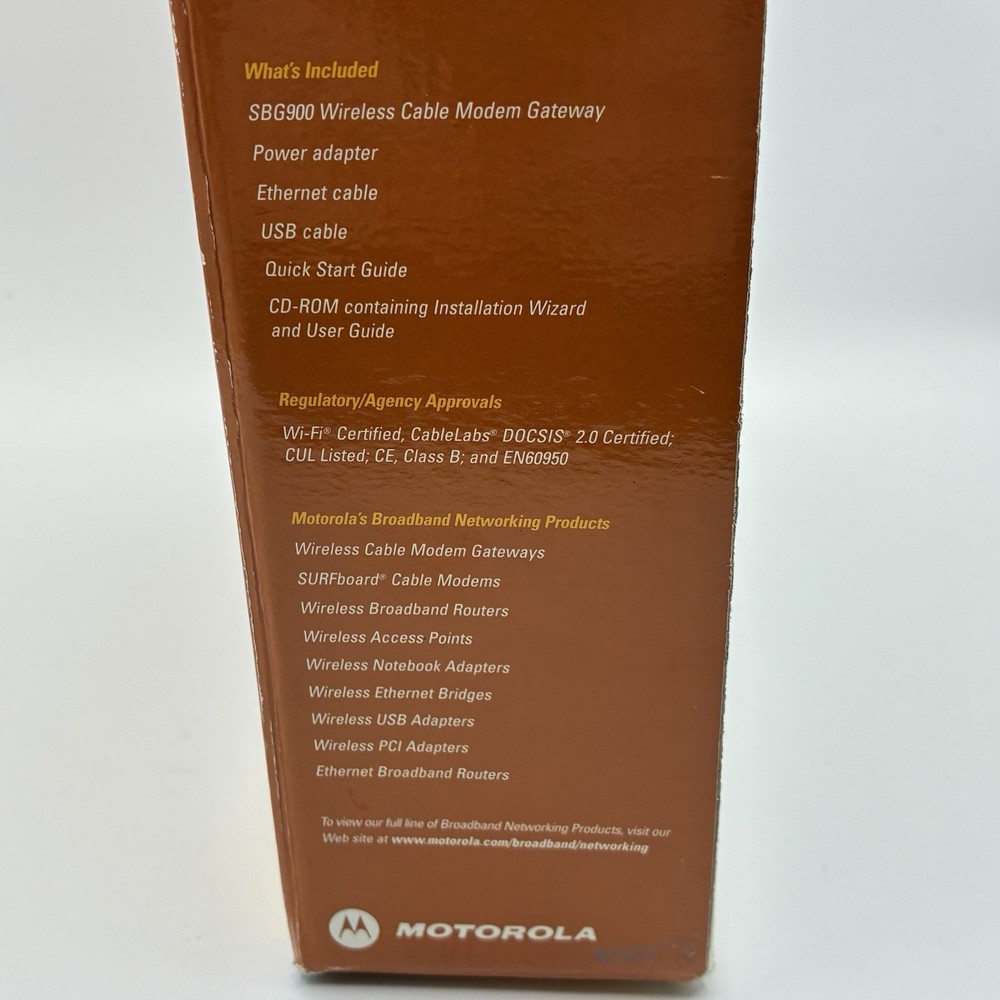 Motorola SBG900 Cable Modem Gateway Wireless Broadband Networking Device