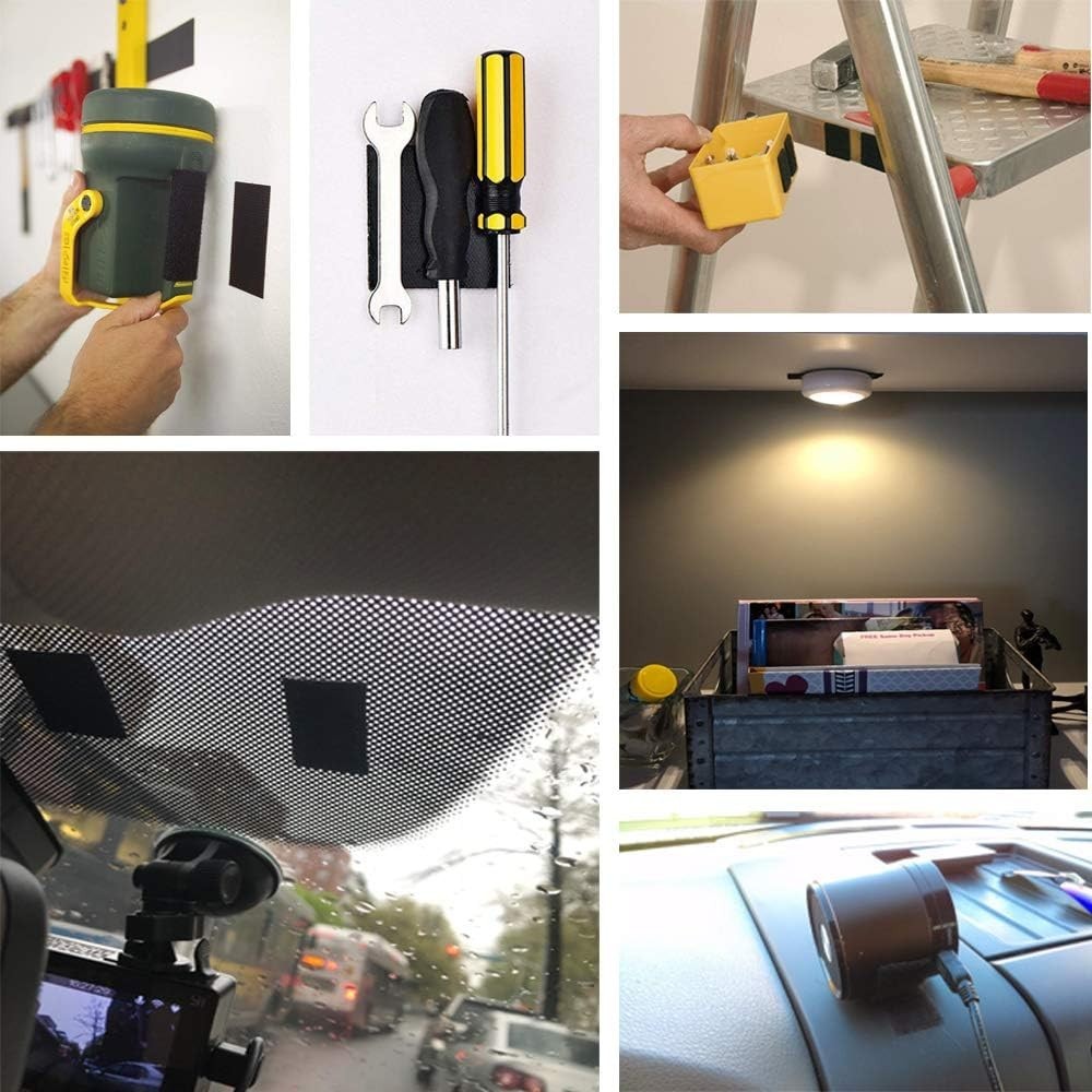 Versatile 2x4 Inch Adhesive Hook and Loop Fasteners - 12 Sets for Every Project