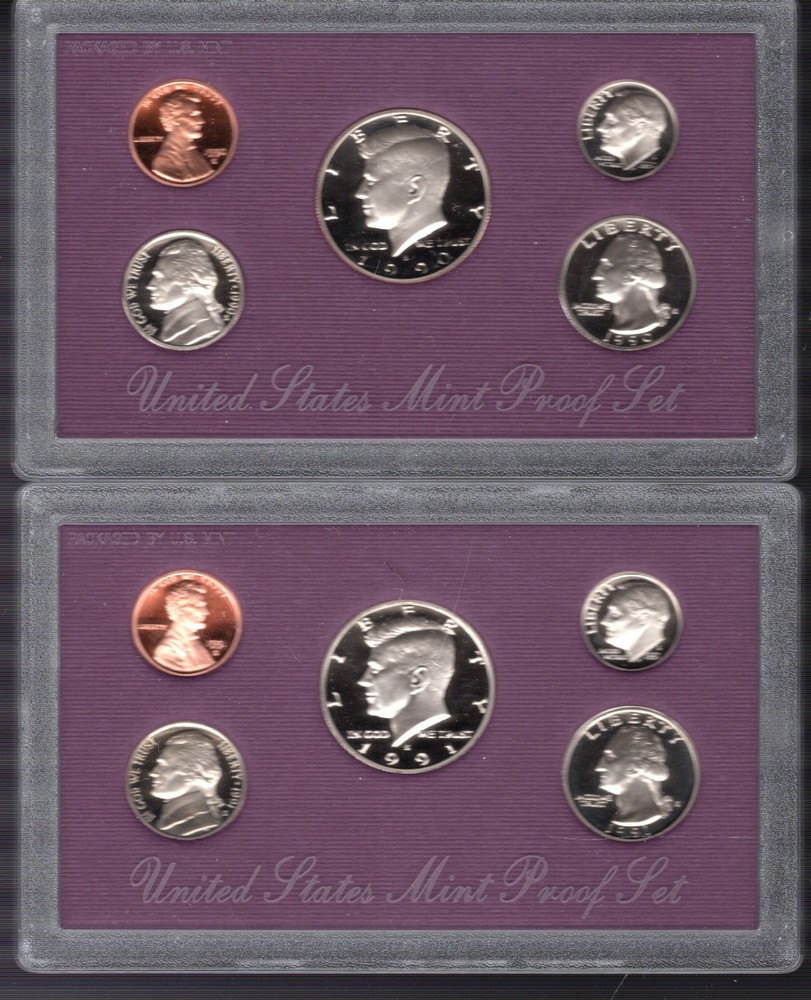 1990 s + 1991 s MINT PROOF SETS