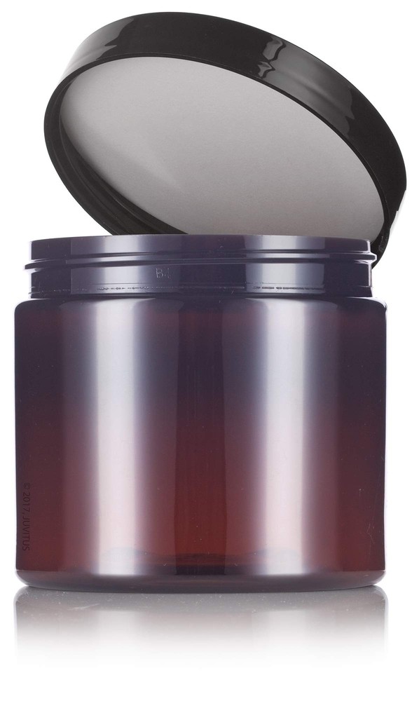 Amber Large 16 oz PET Plastic Refillable Jar - 8 pack