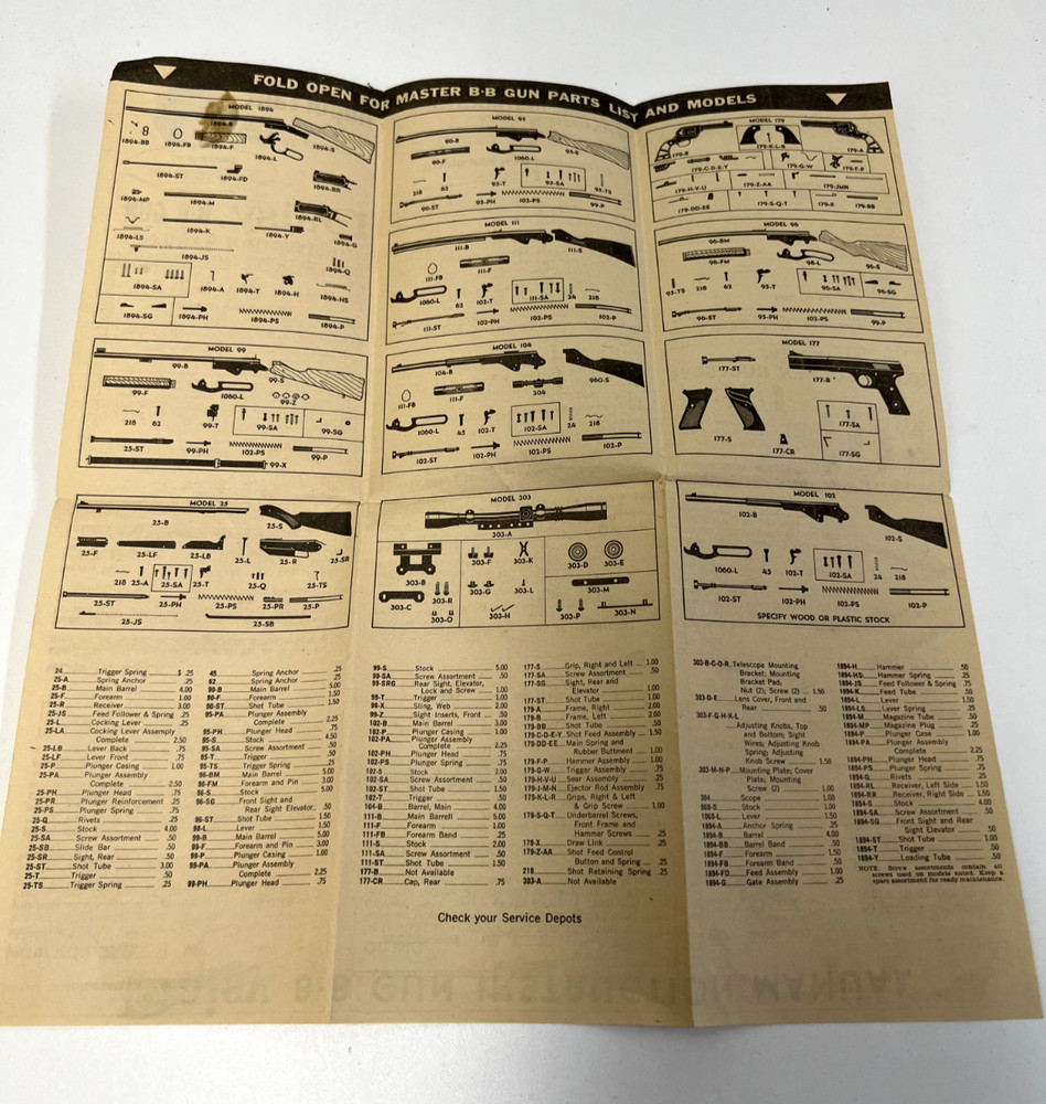 Vintage Daisy BB Gun Manual