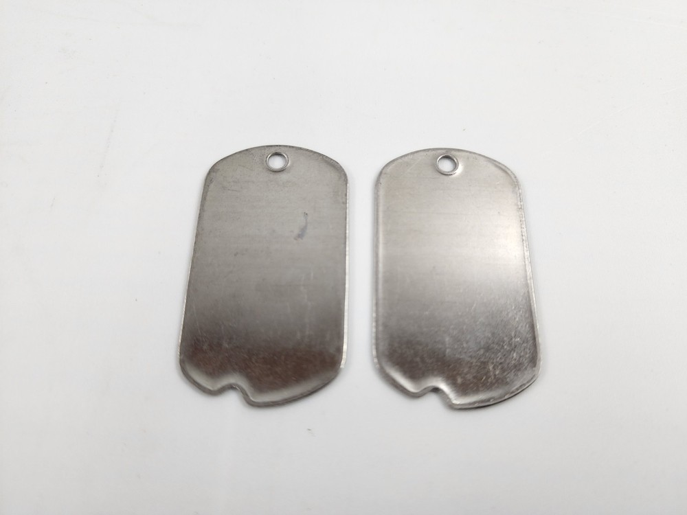 (2) Authentic WWII Era Blank Dog Tags