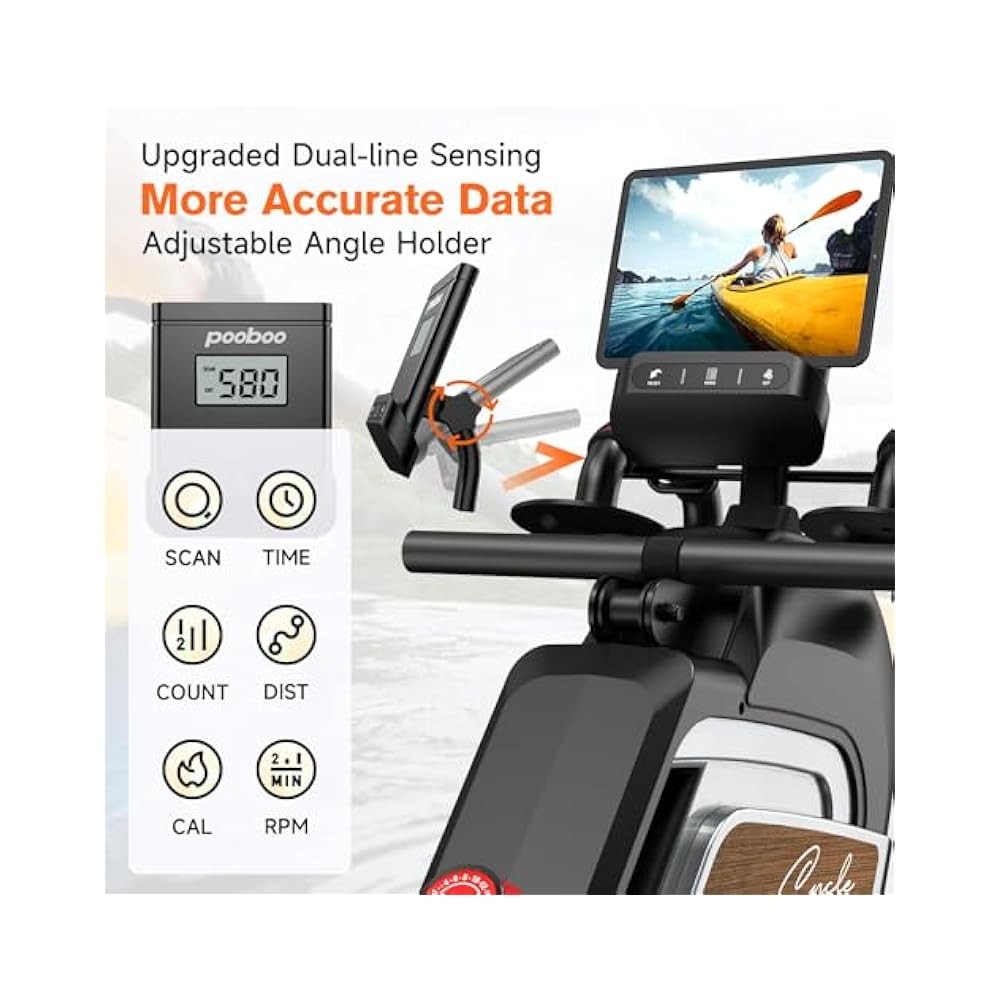 Magnetic Rowing Machine, Folding, 360 LB Capacity, with Tablet Holder