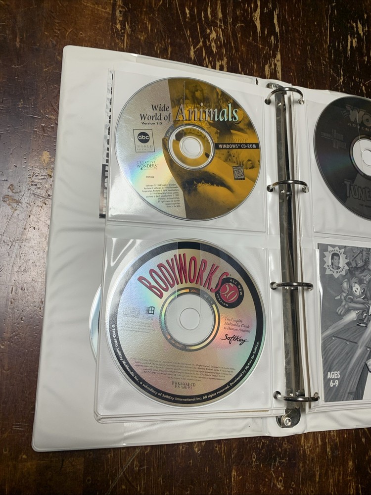 Vintage IBM Aptiva Computer Software Storage Binder & CD’s - Recovery & Games