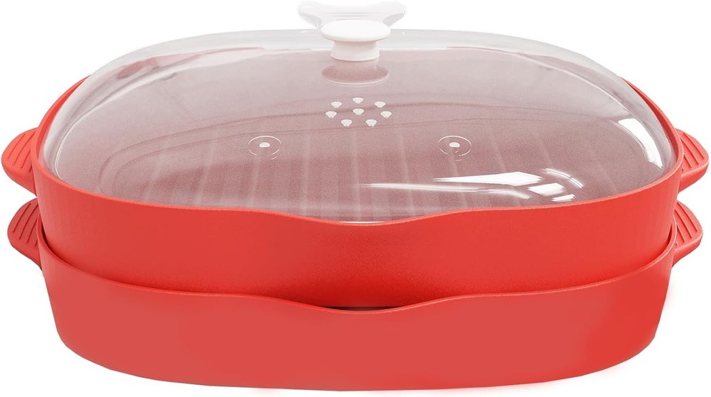 Microwave Easy Bacon Maker, 2Pcs Microwavable Grill Tray