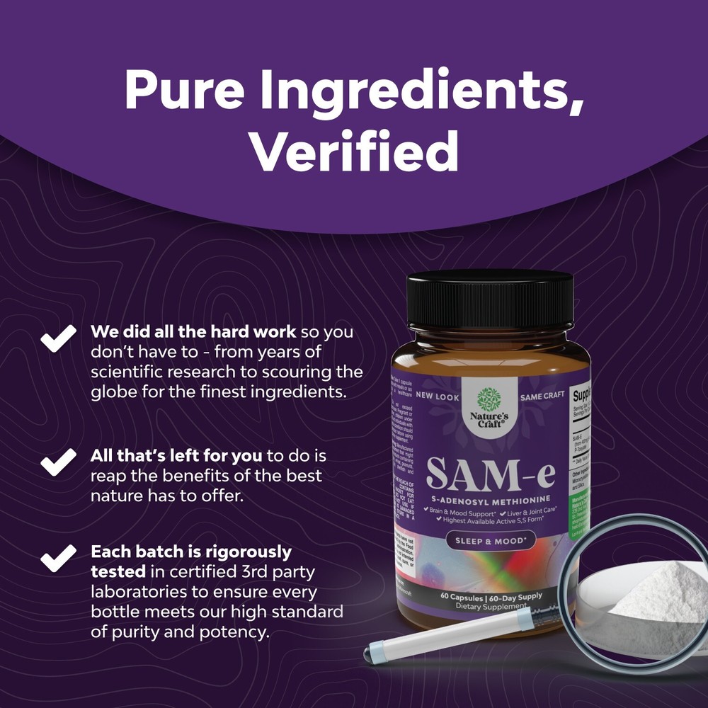 Sam-E 200mg Mood Support Supplement - S-Adenosyl Methionine Sam-E Supplement