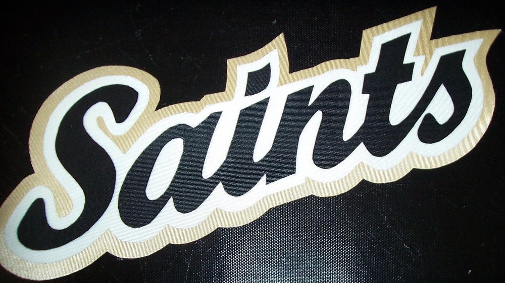 HUGE SAINTS IRON-ON PATCH - 3.5" x 9" Many colors available