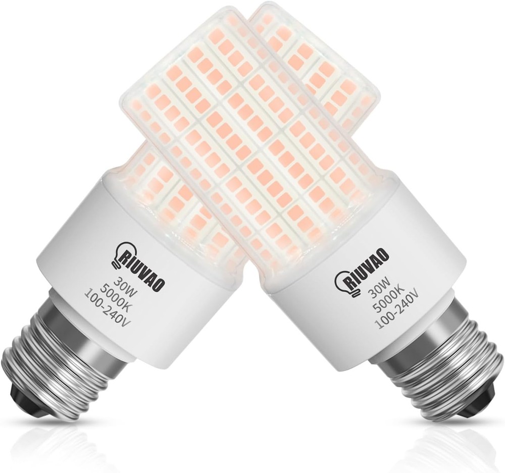 Super Bright 30W LED Corn Light Bulbs, 3750 Lumen, 3000K Warm White (2-Pack)
