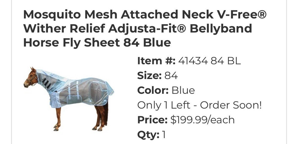 Used 84” Schneider’s Fly Sheet