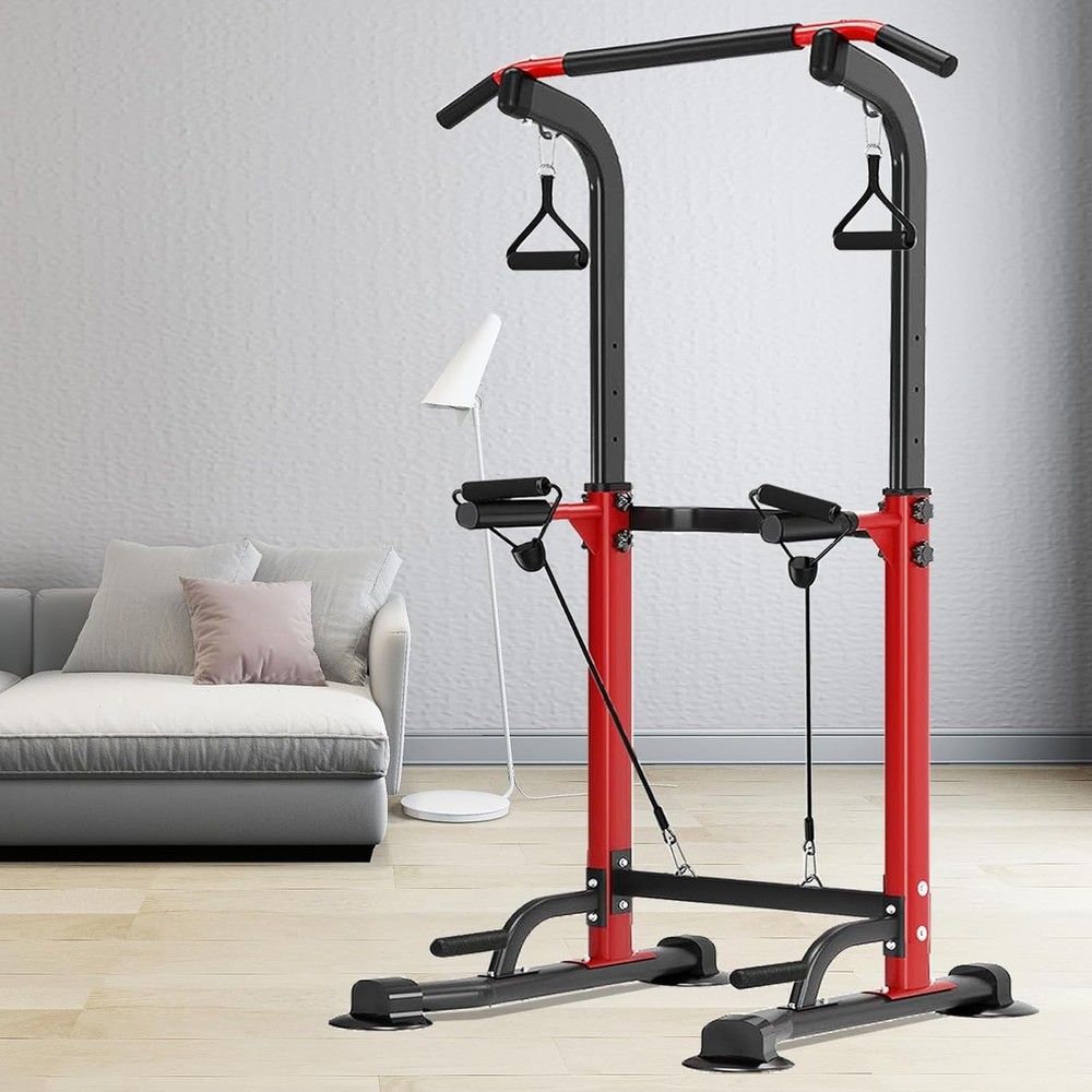 Pull Up Station, Power Tower, Strength Training Dip Stands Portable Pull-up Bar