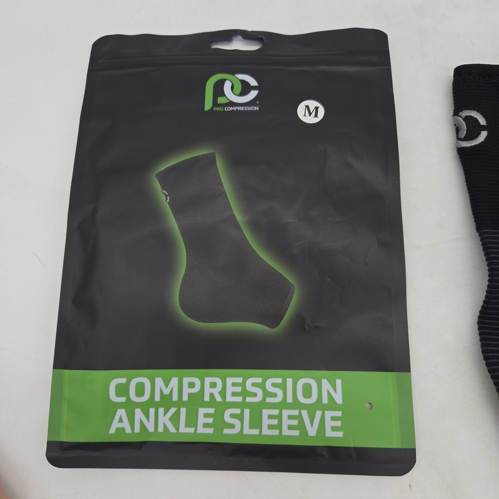 1 pc: Pro Compression Ankle Sleeve - Unisex Adult Medium, Graded compression