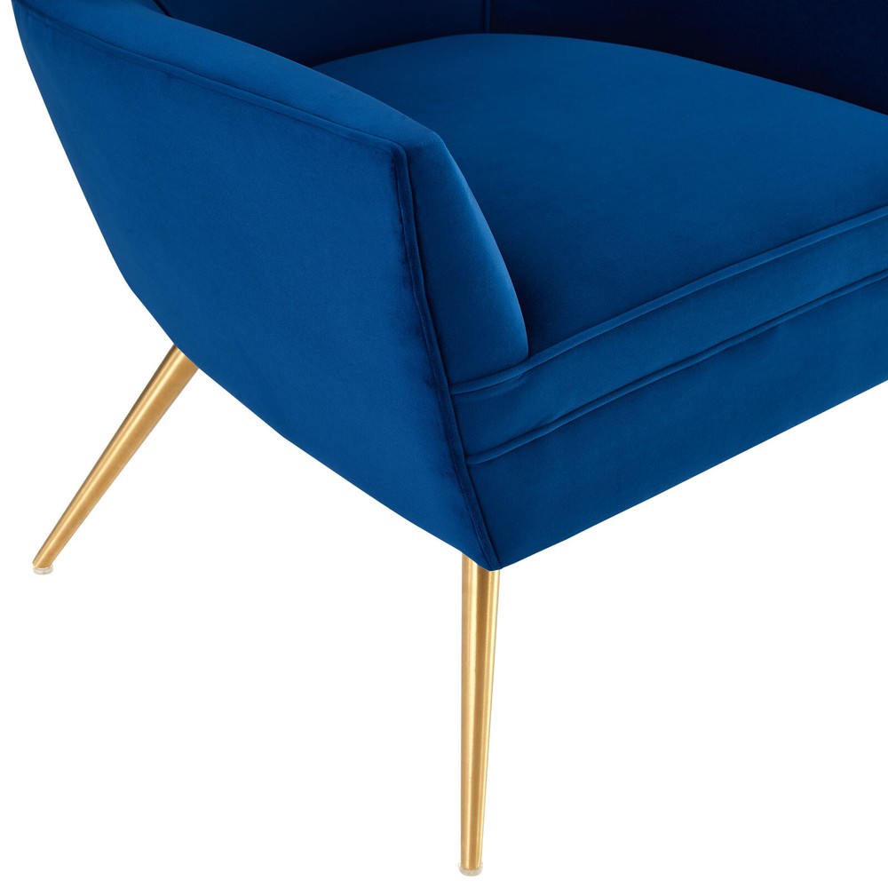 Modway Renata Button Tufted Performance Armchair in Navy