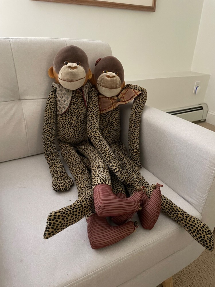 Leopard print jester monkeys vintage