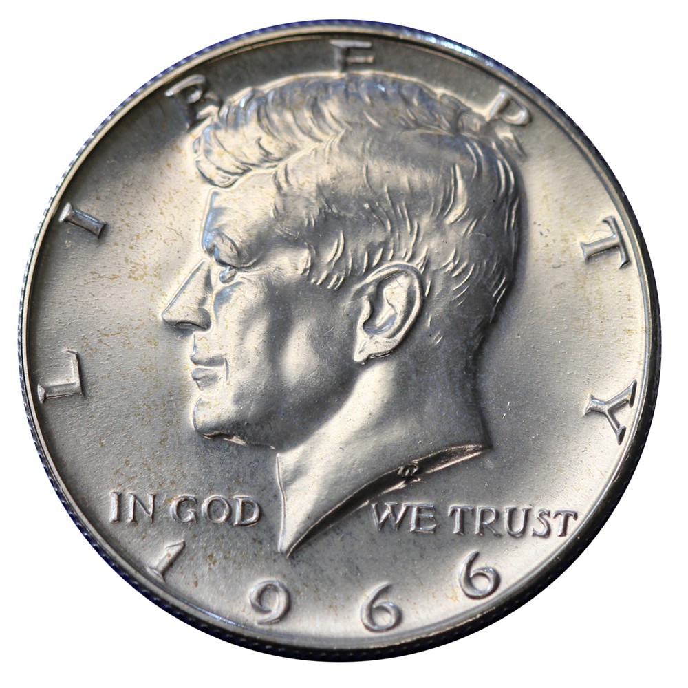 1966 Kennedy half dollar Gem 40% Silver SMS