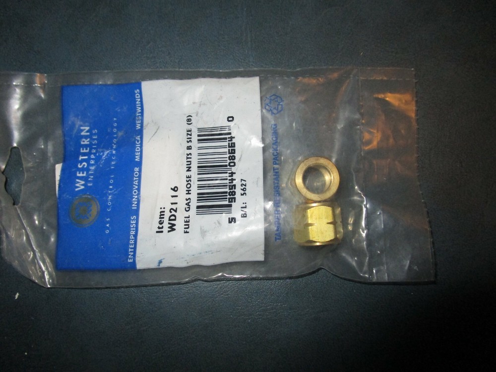 (3) #8 B Size Acetylene Hose Brass Nut