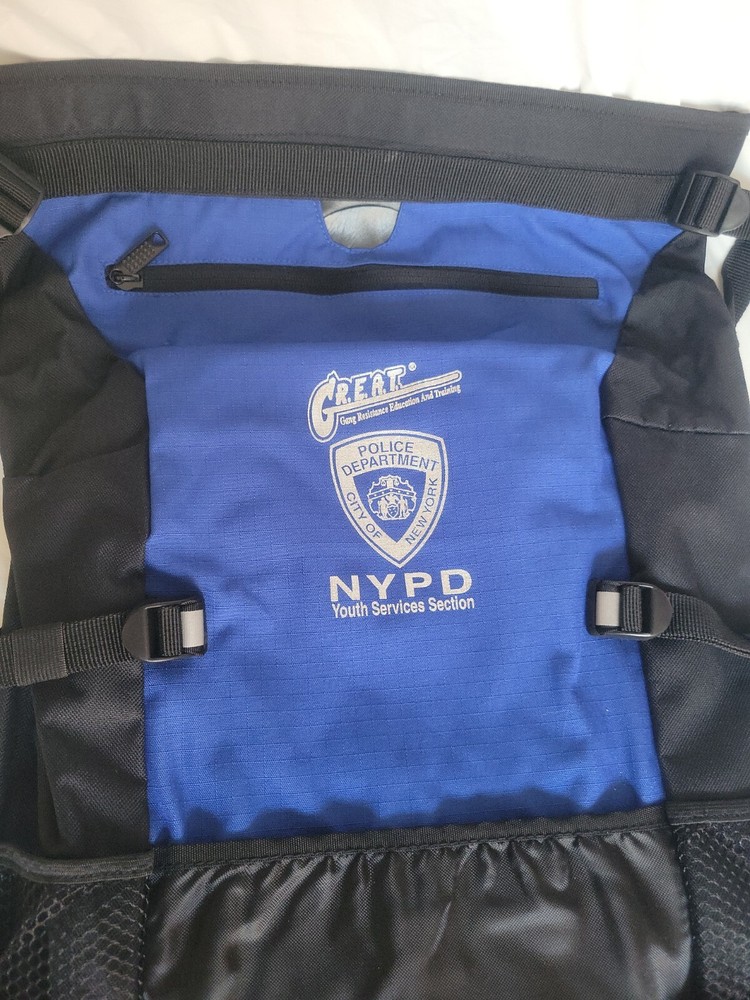 Vintage NYPD Large Backpack Blue / Black Ex