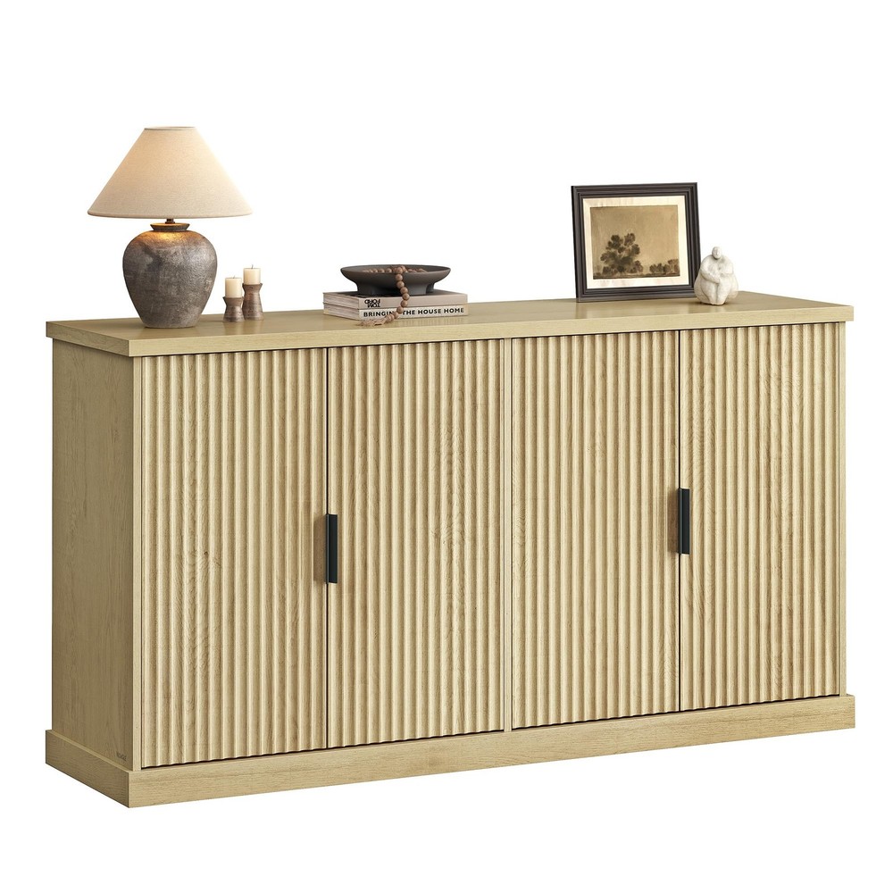 MAXE Collection - Buffet Cabinet, Fluted Console Cabinet, Sideboard with Adju...