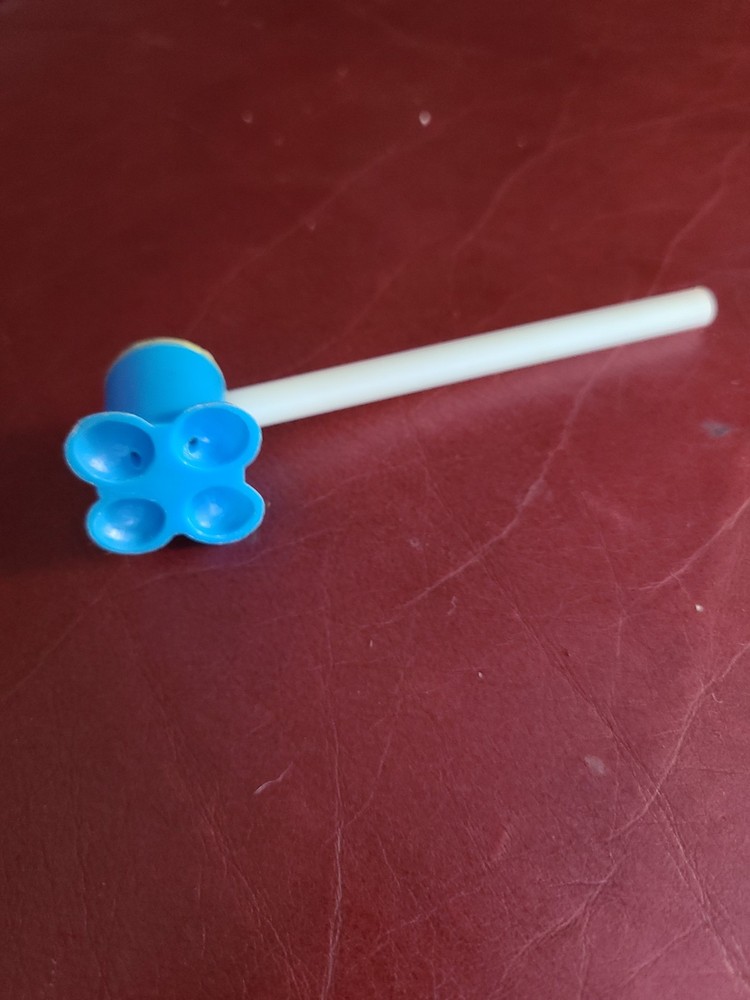 Vintage Plastic 4 Hole Blue Bubble Blower With A White Stem