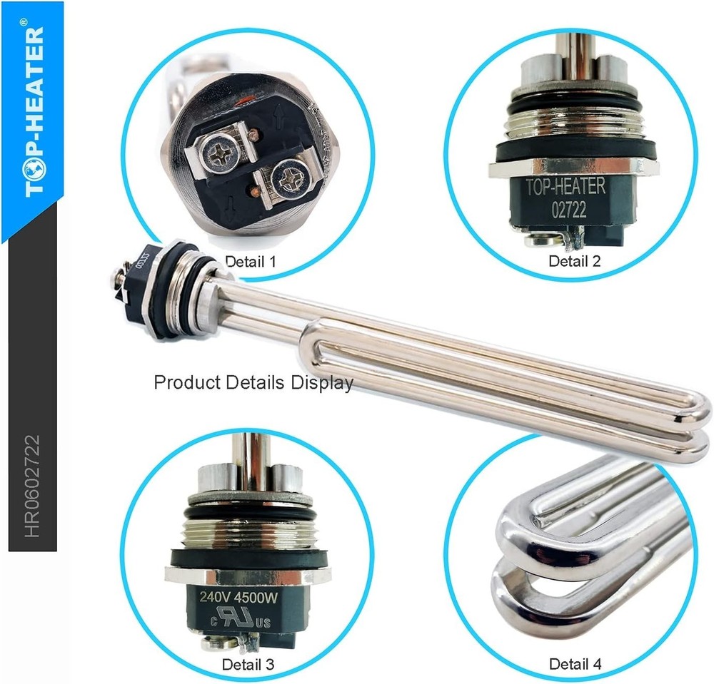 Water Heater Element Replacement 4500W 240V,Screw-in Foldback Element 02722 b...