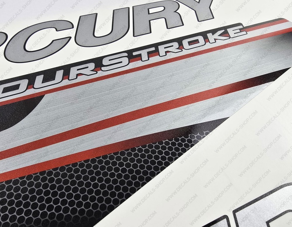 Mercury 60 hp Four Stroke 2013-2017 RED outboard engine decals sticker