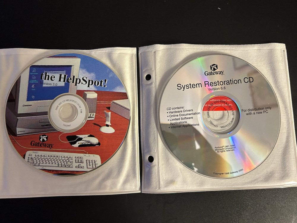 Gateway System Restoration Version 6.6 and Help Spot! CDs