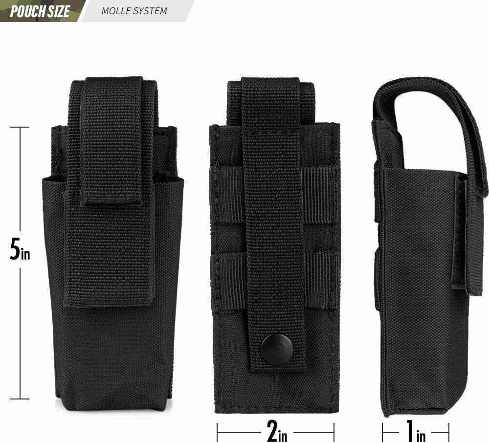 Tactical Molle Flashlight Holder Nylon Belt Holster Flashlight Torch Case Pouch