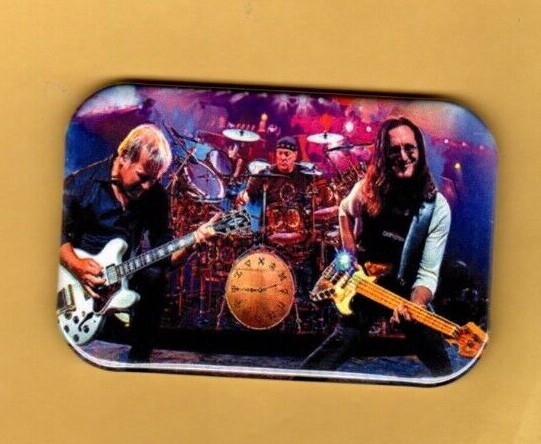 RUSH 2 MAGNETS OR BUTTONS, PINBACK 2"X3" W/ ROUNDED CORNER