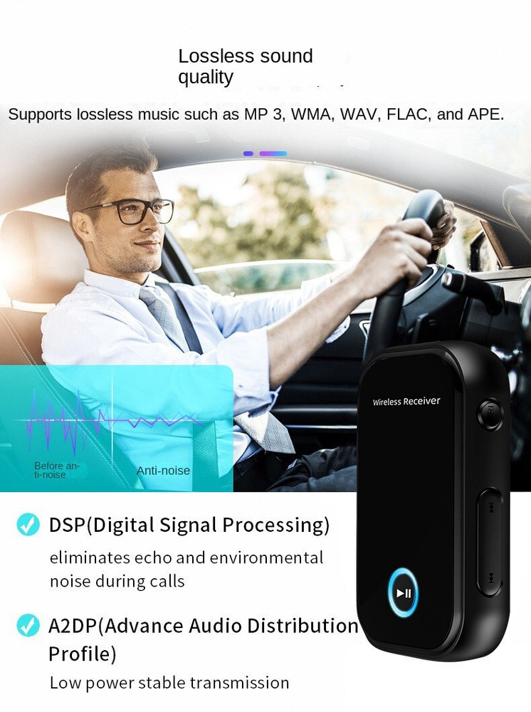 Bluetooth Transmitter Receiver Wireless Adapter 3.5mm Aux For Car Stereo Speaker