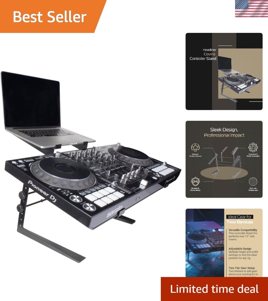 Headliner Covina Adjustable DJ Controller Stand - Portable & Durable Design