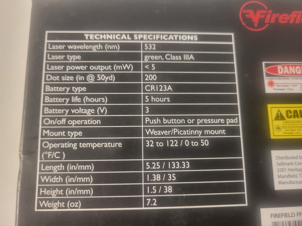Firefield Speedstrike Green Laser Sight FF25004