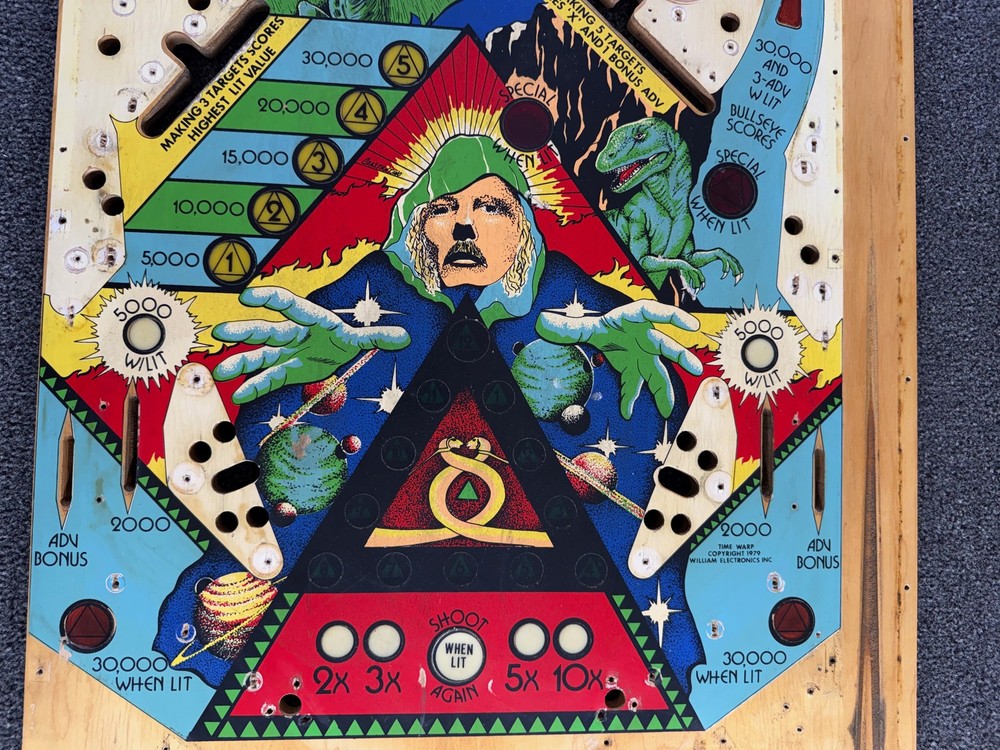 Williams Time Warp Pinball Machine Game Playfield ORIGINAL