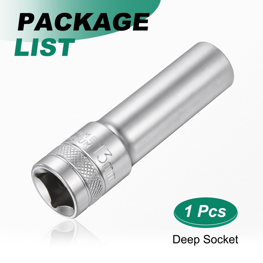 6 Points Deep Socket 1/2" Drive 13mm Nickel Plating Hex Socket 3.1" Long