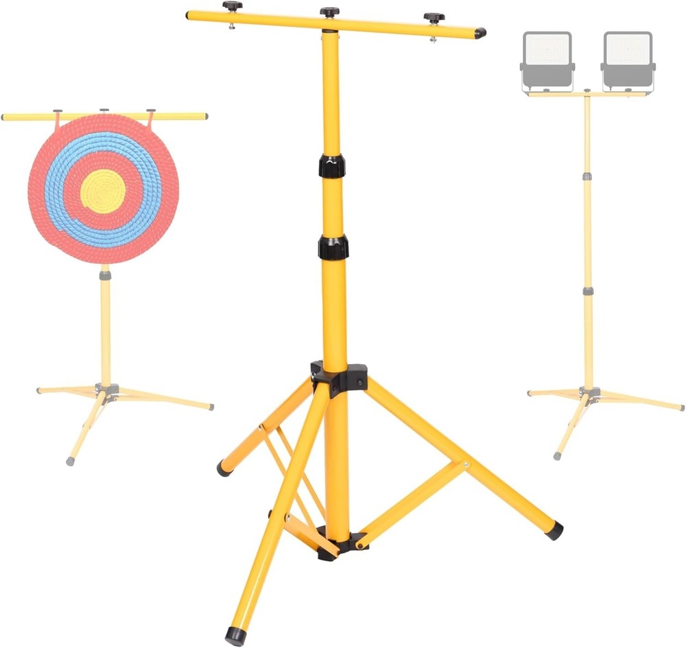 Archery Target Stand, Adjustable Foldable Metal Bow and Arrow Target Tripod S...