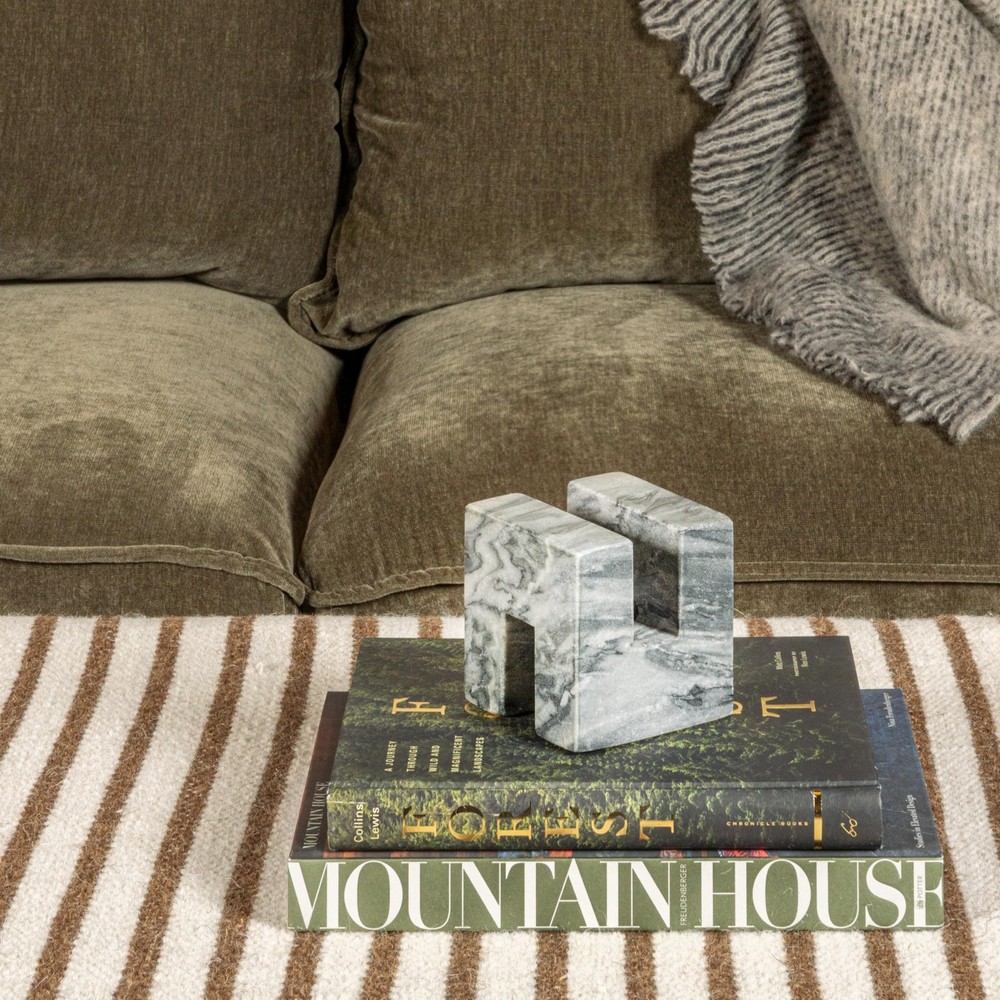 Contemporary Marble Cookbook Stand, Grey