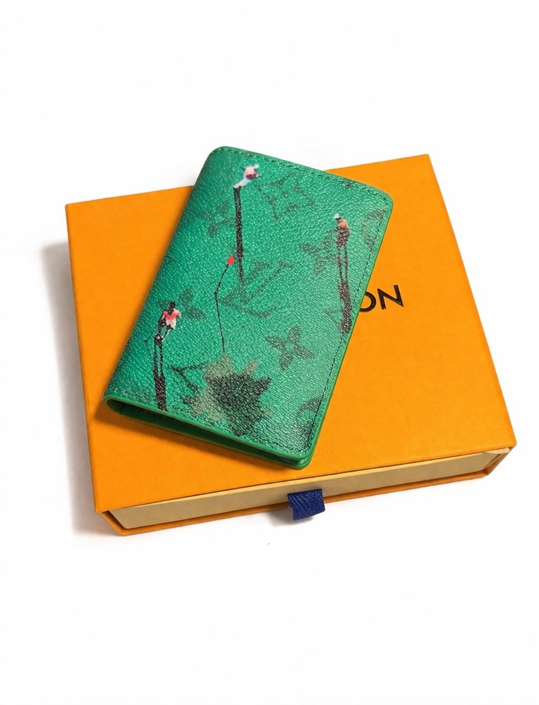 Louis Vuitton Green Leather LV Pocket Organizer