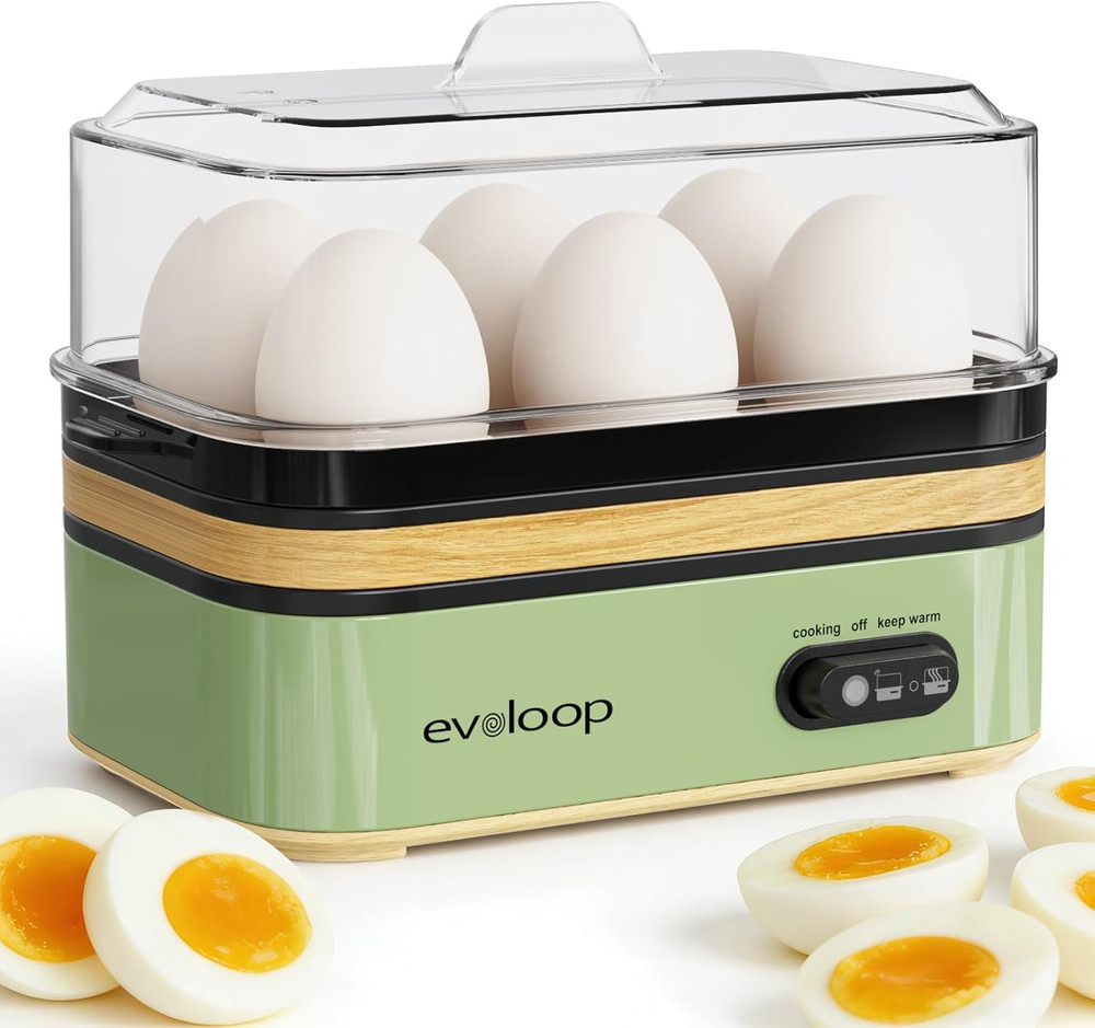 Rapid Egg Cooker Electric 6 Eggs Capacity, Soft, Medium, Hard Boiled, Poacher, O