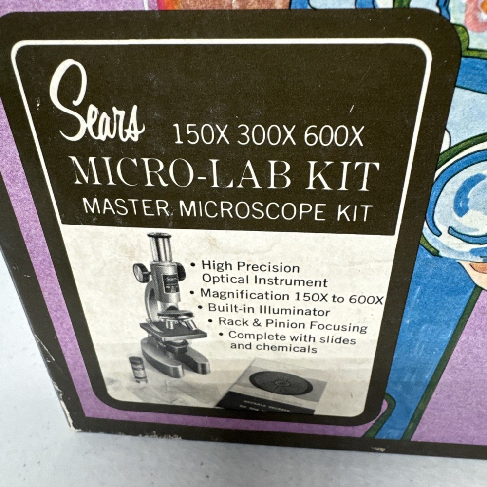 Vintage Sears Micro-Lab Master Microscope Kit #6371 Complete Very Nice US3