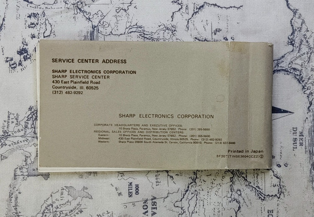 Sharp EL-515 Scientific Calculator Instruction Manual Booklet