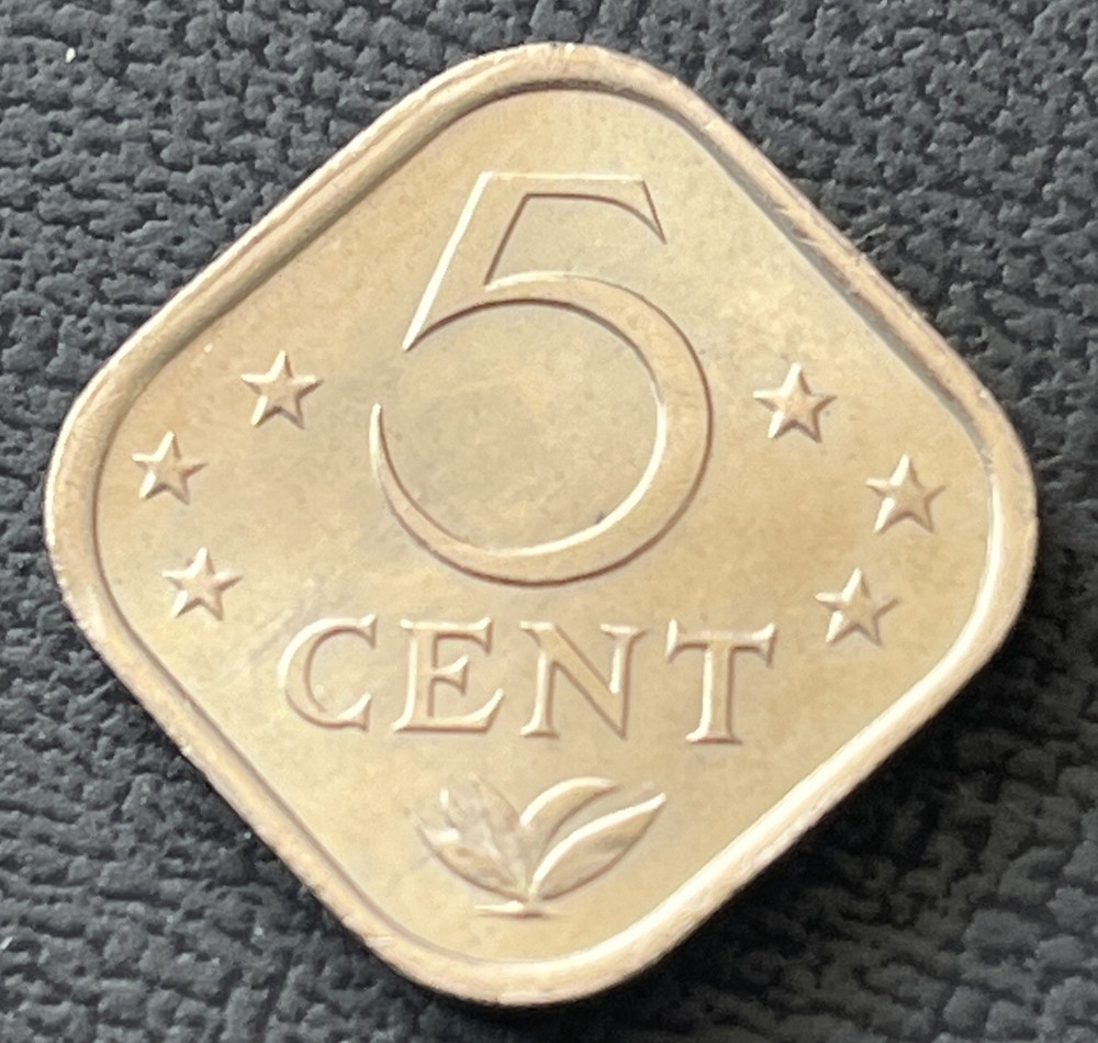 NETHERLANDS ANTILLES 1971 5 CENT HIGH GRADE VERY NICE CONDITION DG2