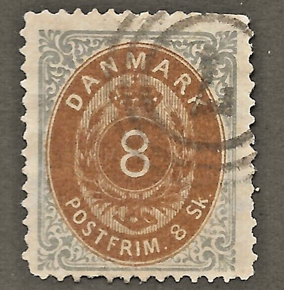Denmark (1870) - Scott # 19, Used