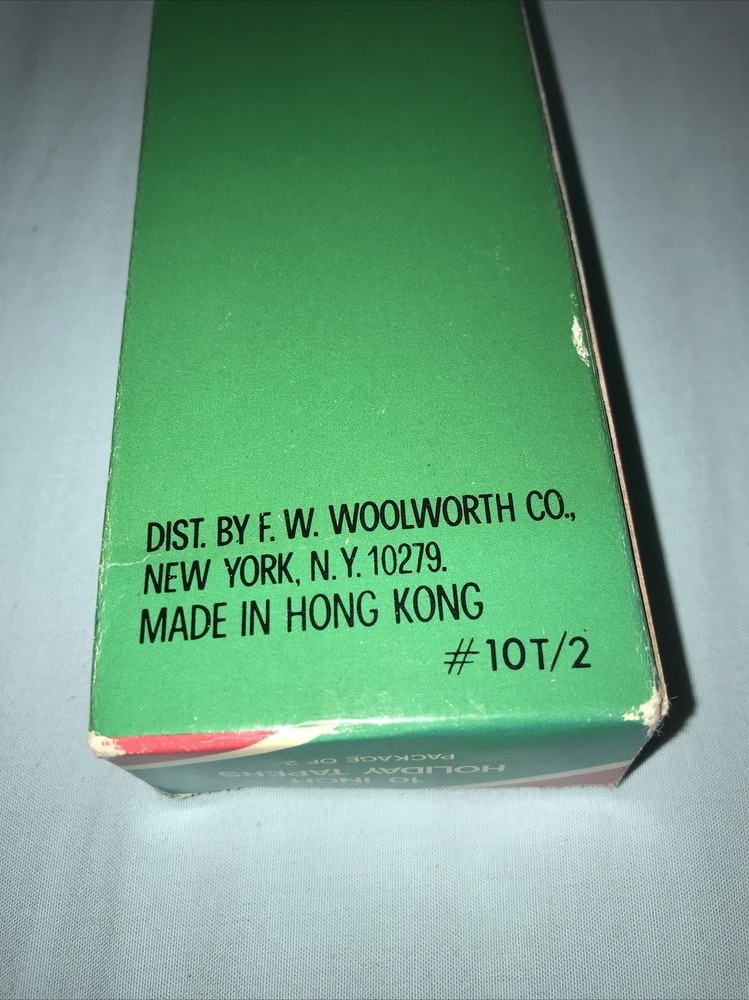 Vtg Woolworth’s 10” Holiday Tapers