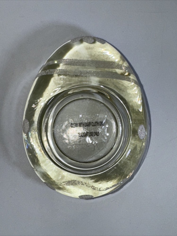Glass Easter Egg Shaped Tea Light Holders
